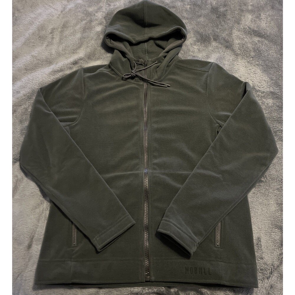 SMALL Women's NOBULL Performance Fleece Zip-Up Hoodie DARK SHADOW